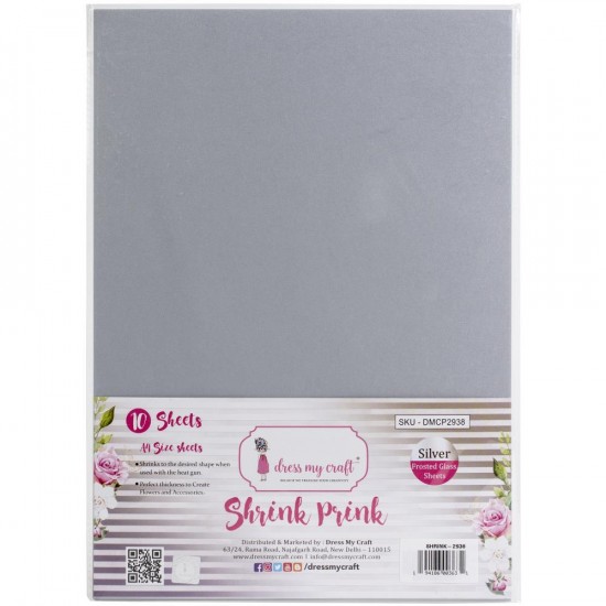 Dress my Craft - Papier Shrink Prink «Silver» 10 feuilles